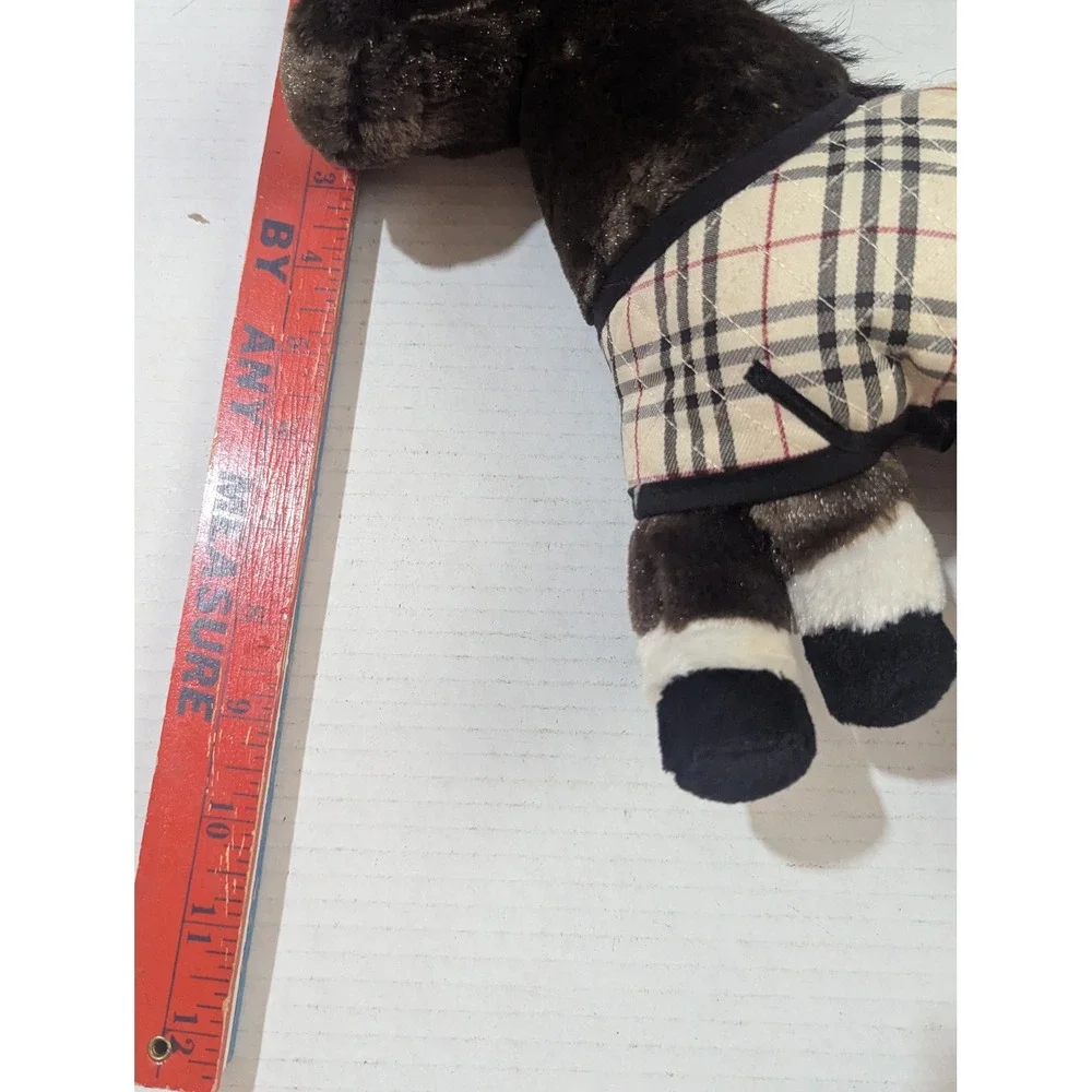Douglas Cuddle Toys Plush Horse with Plaid Blanket and‎ Black White Cow Set